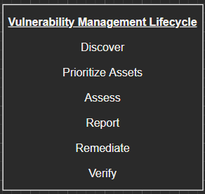 Compact vulnerability management life cycle reference