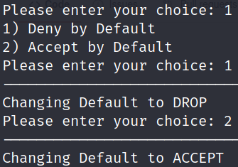 IPTables toolkit changing the default firewall policy