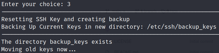 Secure environment script replacing the default SSH host keys